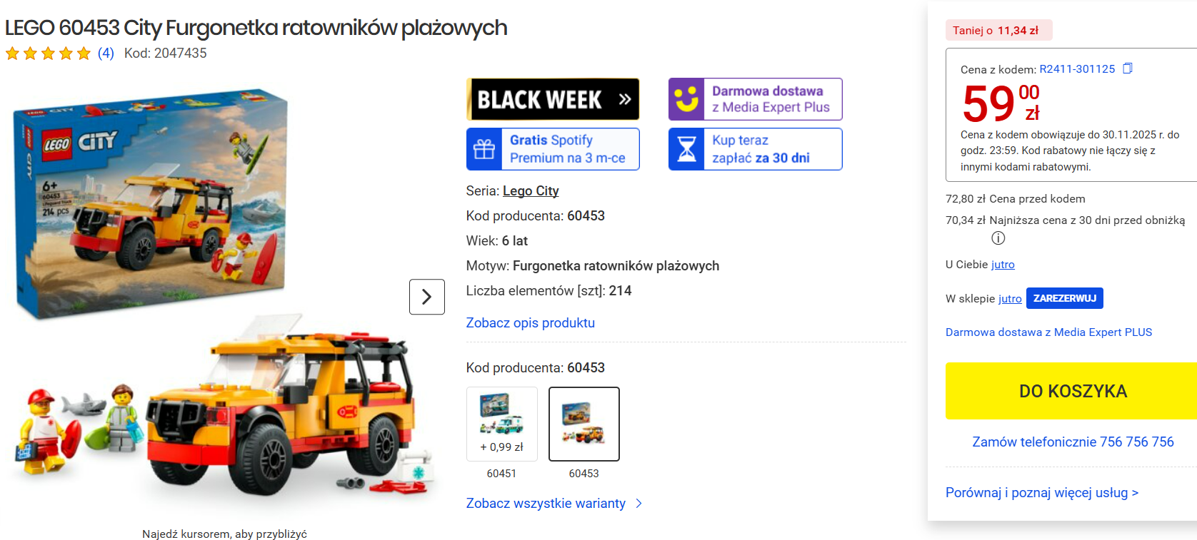 Okazja Cenowa (City) – 60453 Furgonetka ratowników plażowych